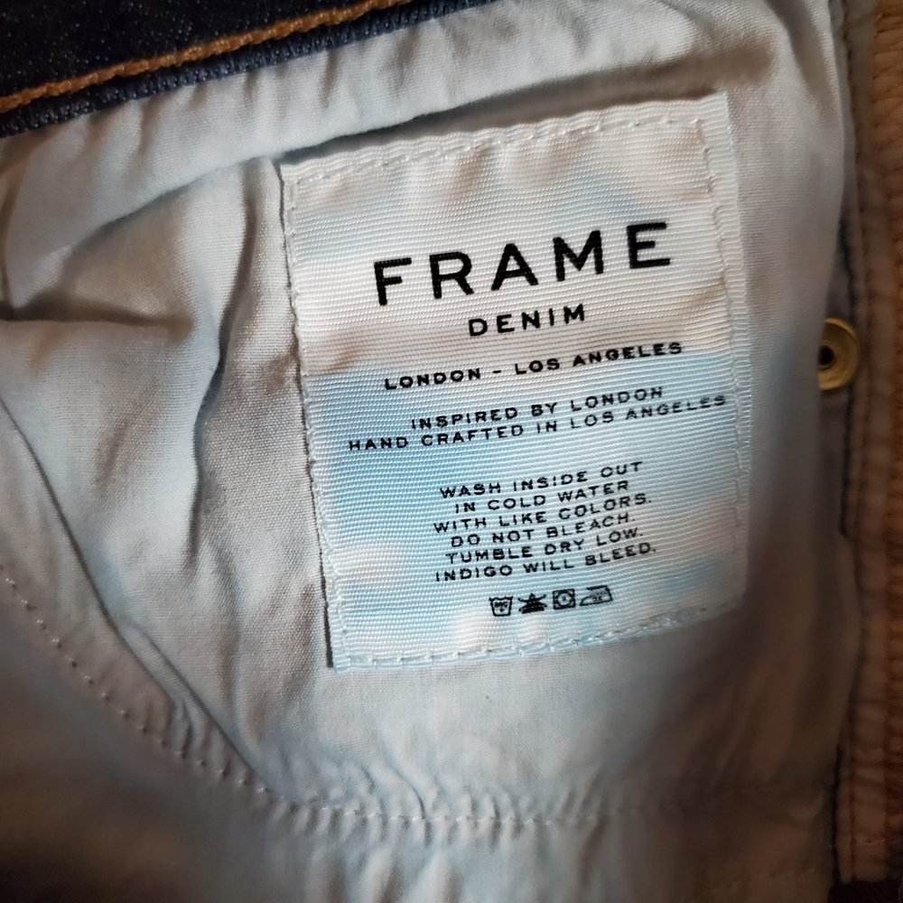 Frame Le Skinny de Jeanne 28 (Meas 26x28.5 9" Mid Rise) Queensway Dark Jeans A14 - Picture 7 of 9